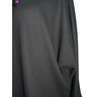 Stylowy czarny sweter OVERSIZE z golfem i gipiurą  DUŻE ROZMIARY